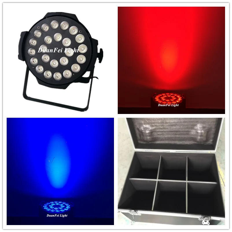 Прожектор (Roadcase) 6 шт. прожектор Dj для освещения сцены 24x15 Вт 5 в 1 Rgbwa светодиодный Par
