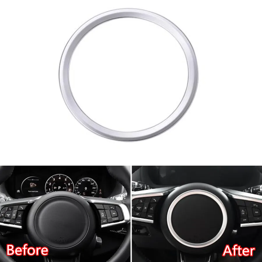 

Aluminum Alloy Car Interior Steering Wheel Ring Trim Styling Sticker For Jaguar XF XFL XE F-TYPE F-PACE Accessories