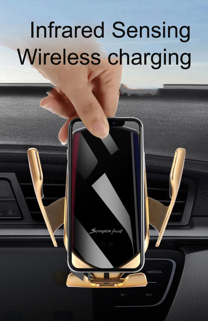 Для Iphone 11 pro samsung Note 10 10 Вт автомобильное беспроводное зарядное устройство держатель телефона инфракрасный индуктивность Qi автоматическое зажимное автомобильное быстрое зарядное устройство