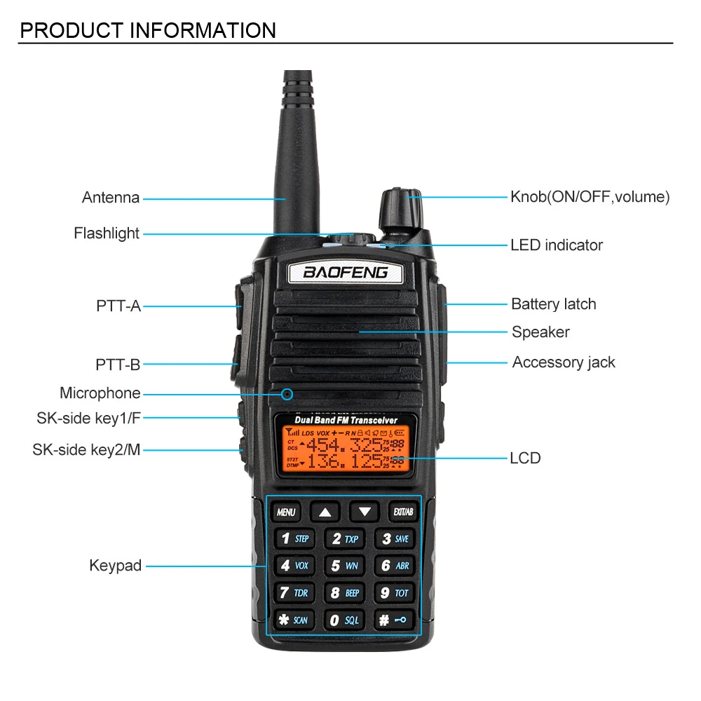 10 шт. Baofeng UV 82 рация км FM трансивер портативный CB Ham Радио 128CH VHF/UHF двухстороннее