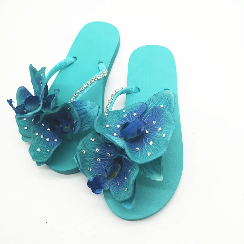 HAHAFLOWER/босоножки на танкетке со стразами женская летняя обувь Вьетнамки в