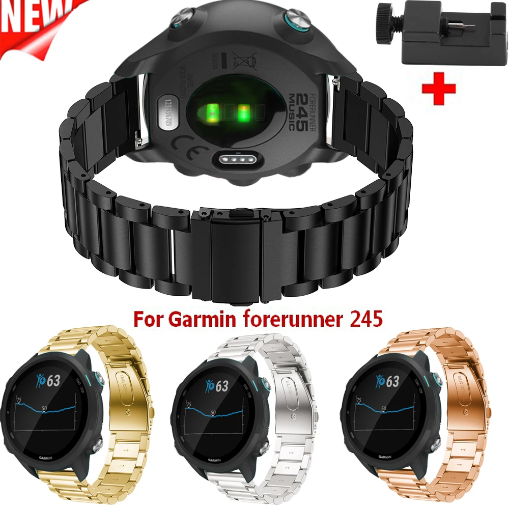 Ремешок из нержавеющей стали для смарт-часов Garmin Forerunner 245 браслет Samsung Gear Watch