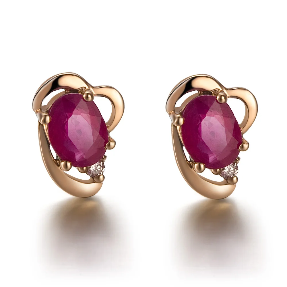 Женские серьги гвоздики GVBORI 18 К розовое золото ювелирные украшения для