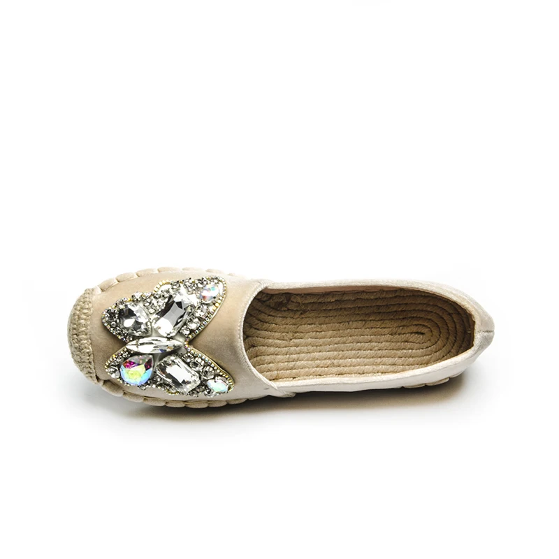 2019 New Design butterfly Rhinestone Women Velvet Shoes Lady Loafers Casual Slip On lady shoes fisherman flat heel | Обувь