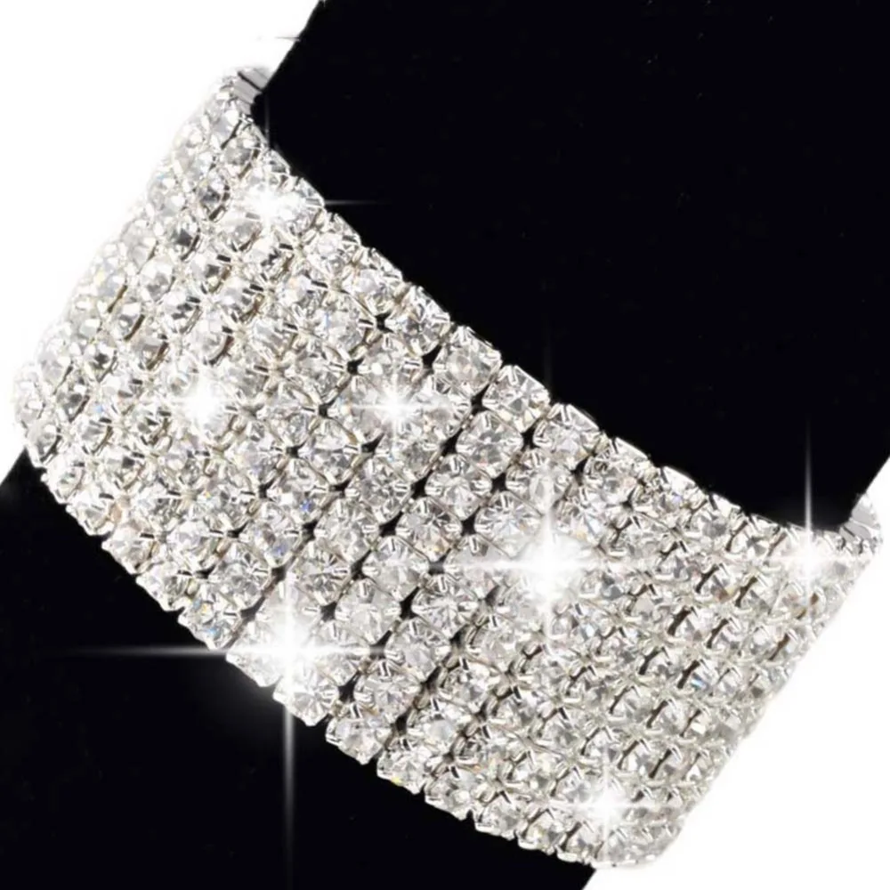 Регулируемый Кристалл 8 RWS браслеты для женщин Браслеты Манжеты Мода 2017