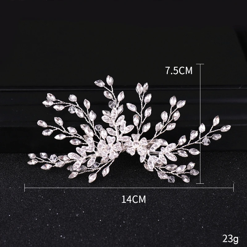Women Hair Clip Floral Bride Headwear Wedding Tiara Jewelry Rhinestone Bridal Accessories Hairpins | Украшения и аксессуары