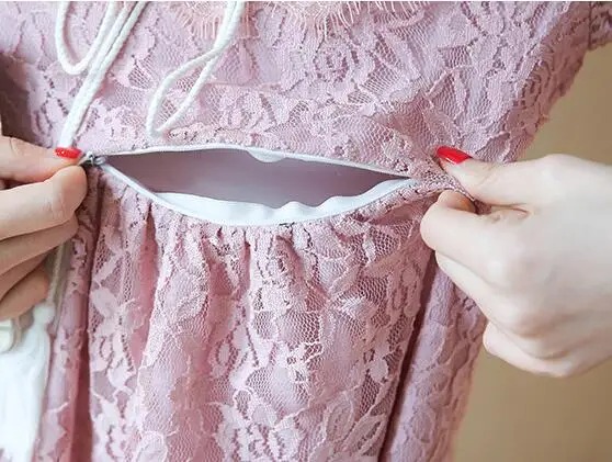 Рубашка для беременных с кружевными рукавами юбка Платья Одежда платье