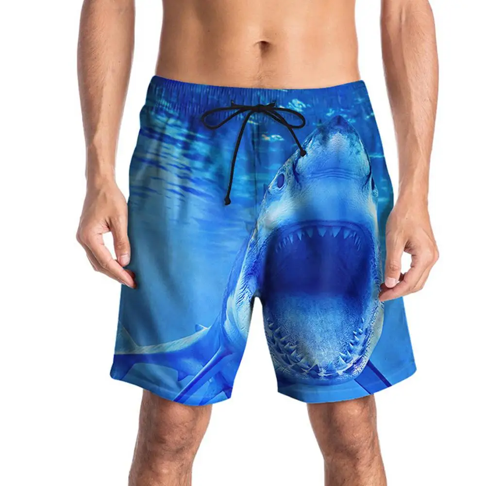 

Men Hawaiian 3D Print Mesh Lining Summer Beach Shorts Drawstring Swimming Trunks New