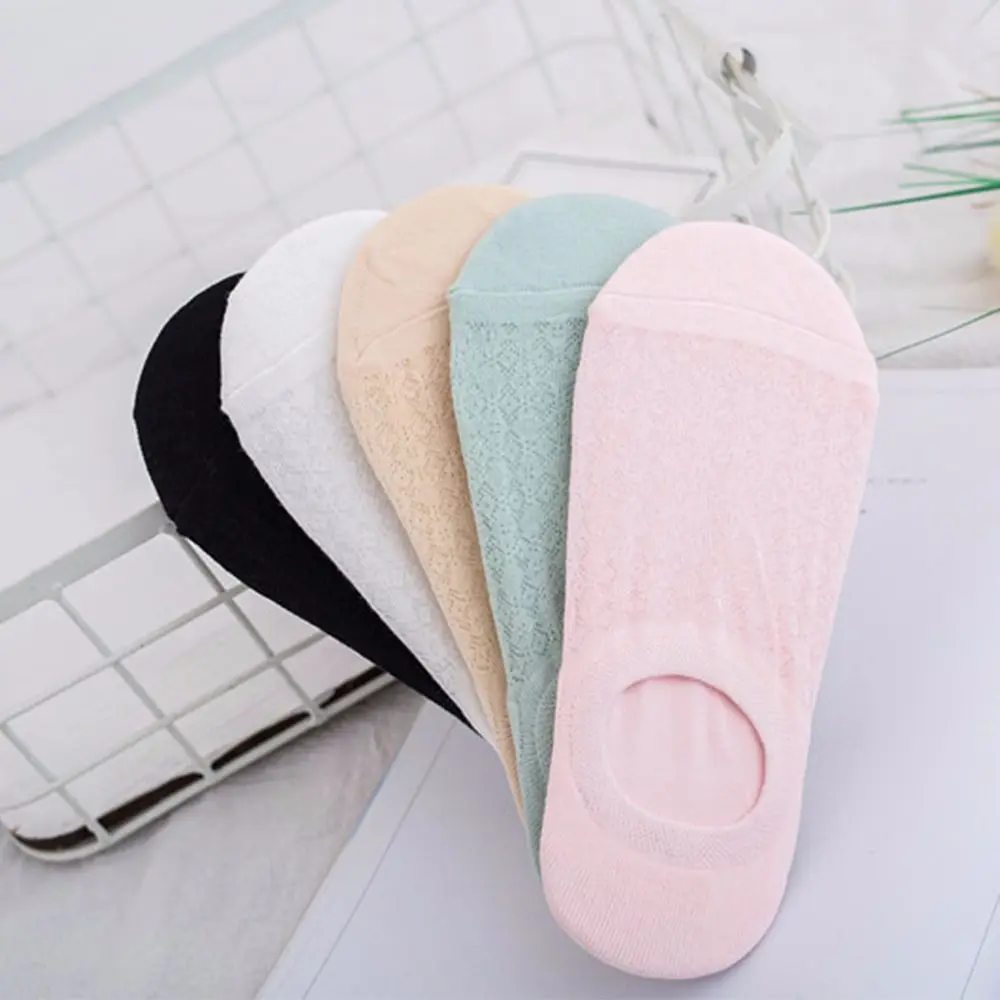 Новый Женская на весенний сезон лето тонкие дышащие хлопковые незаметные Носки