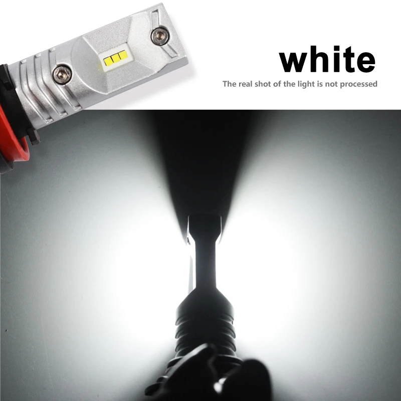 Gzkafolee 2 шт. H11 светодиодный H9 H8 H16 JP автомобильный противотуманный фонарь CSP Y19 6500K 3600LM Белый Дневной ходовой свет включен.