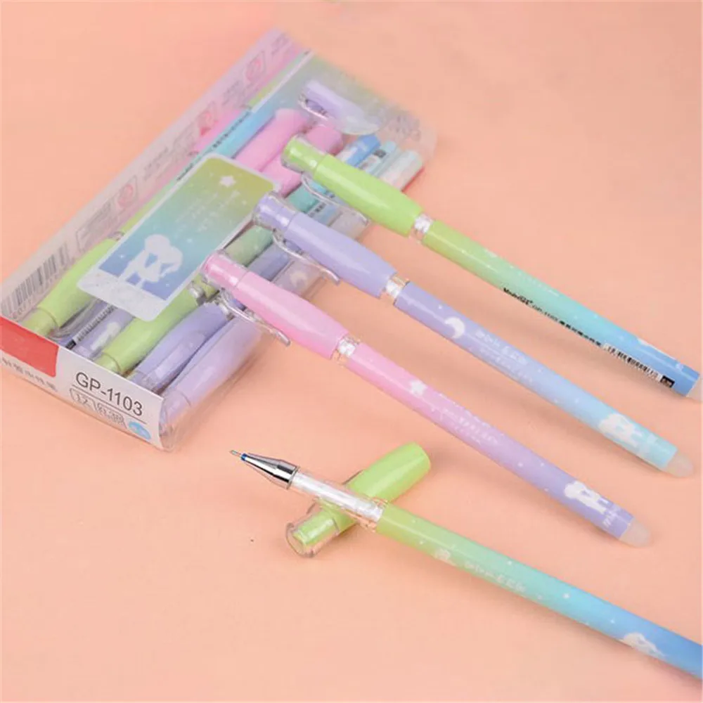 3Pcs Stars moon Candy coloured Gel Pen 0.38mm Black Ink Signature Pens Shining Kids Gift School Office Supplies Stationary|Гелевые ручки|