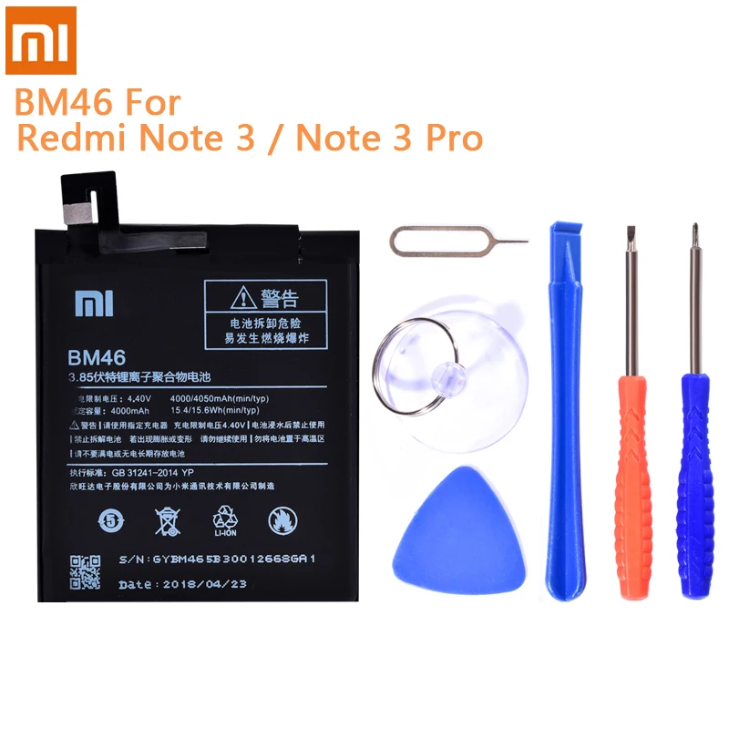 Оригинальный аккумулятор BM34 BM3A BM45 BM46 BM48 для Xiaomi Redmi Mi Note 2 3 сменный литий