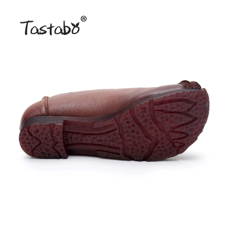 Женская обувь из натуральной кожи на плоской подошве Tastabo коричневые черные