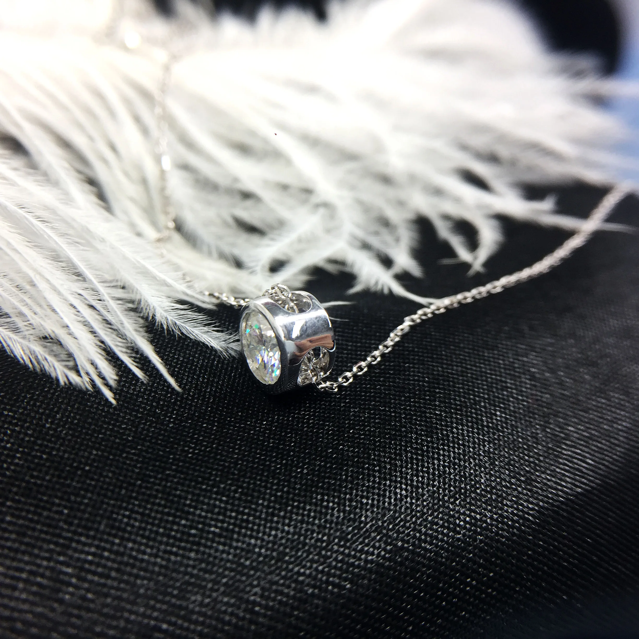 Женское Ожерелье из белого золота или серебра 925 пробы с муассанитом 2ct