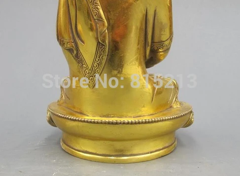 bi00947 12&quotTibet Buddhist Temple Refined Bronze Gild Amitayus Shakyamuni Buddha statue | Дом и сад