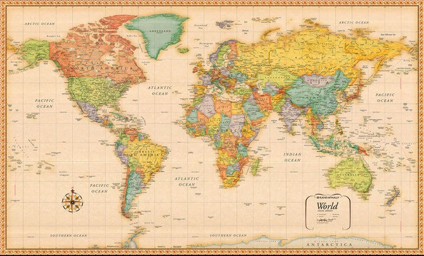 Обои для новорожденных на заказ ретро карта мира гостиной спальни детской