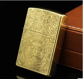 Оригинальный металлической меди травления Константин керосиновая Зажигалка