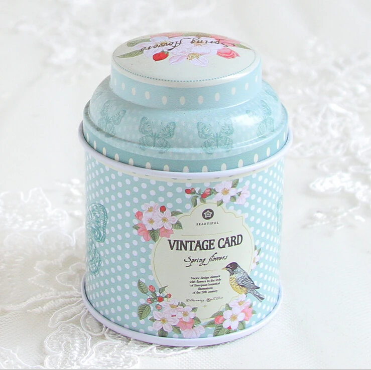 12pcs/lot Mini Floral Iron Tin Case Sealed Flowering Tea Storage Box Candy Boxes
