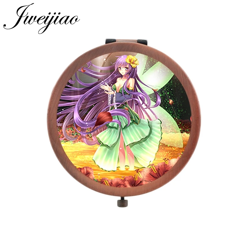

JWEIJIAO Vintage Copper Metal Vanity mirror fairy glass cabochon colorful metal espejo small mirrors for women FQ352