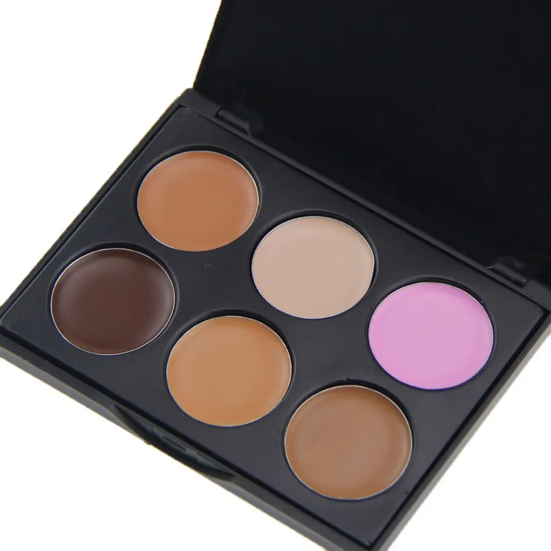 Новый профессиональный мини-корректор 6 цветов палитра для макияжа черные тени