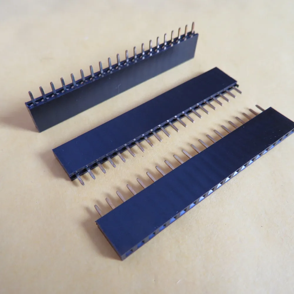 10 шт./лот 20Pin 2,54 мм 1x20 контактный разъем, Однорядный женский прямой штырьковый разъем, штыревой разъем