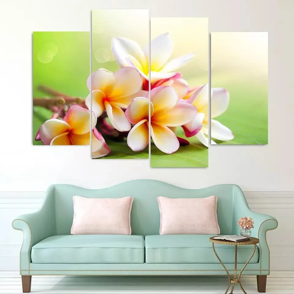 

Wholesale 4Pieces Picture Painting Wall Art Room Decor Print Poster Modern Flowers Wall Pictures for Living Room Canvas Painting