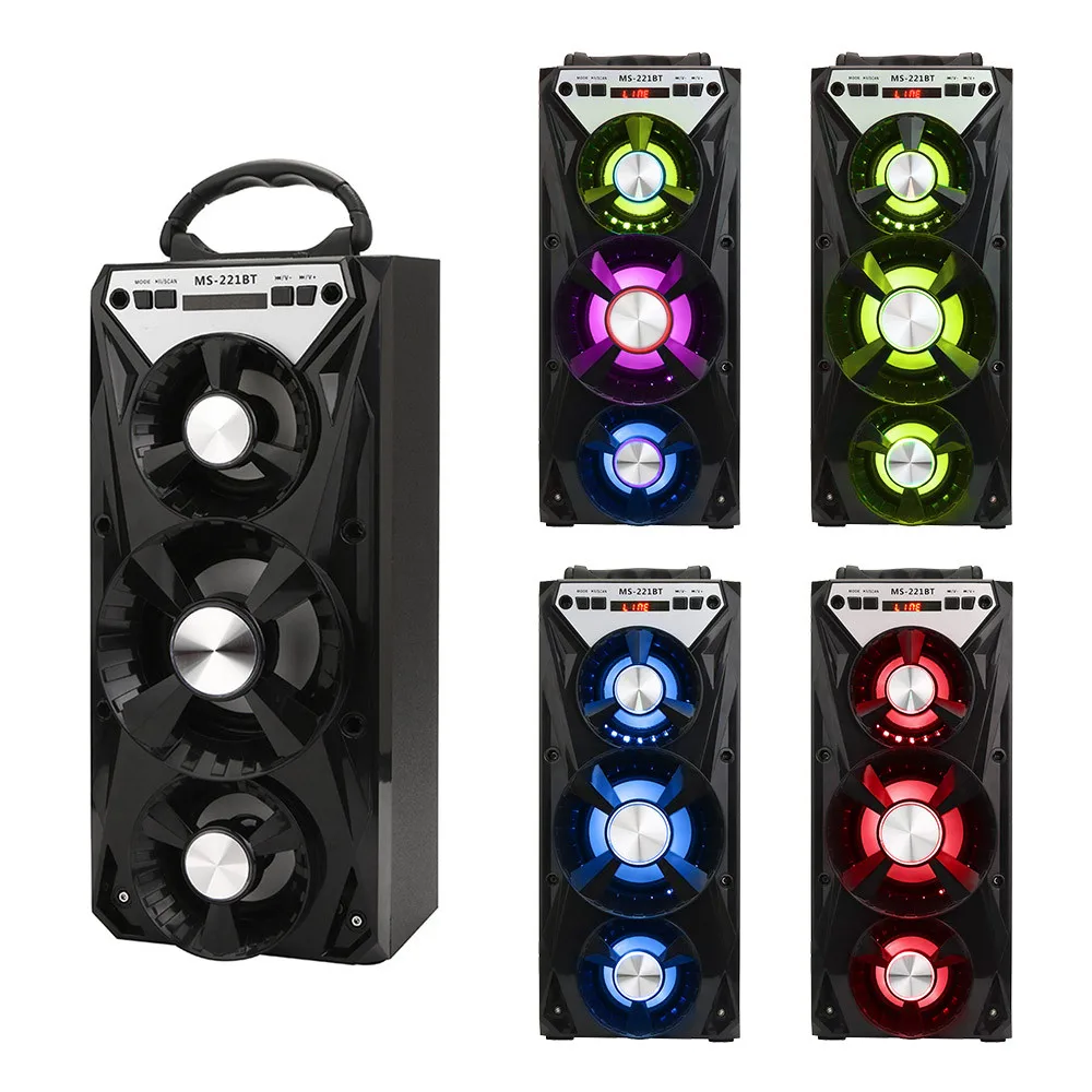 Новая мода Мультимедиа Bluetooth беспроводной портативный динамик Super Bass с USB/TF/AUX/FM