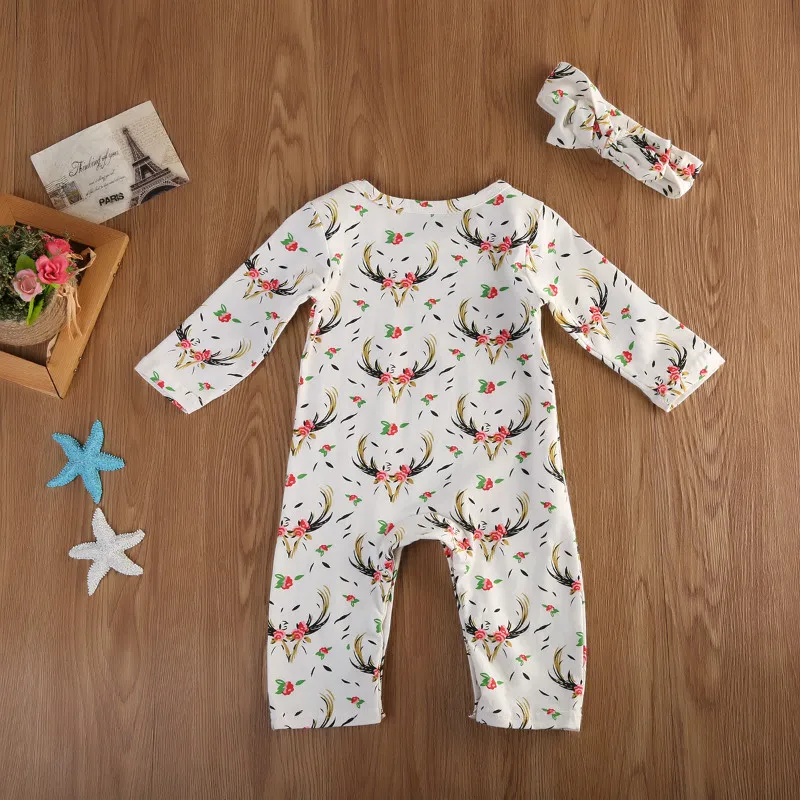 Одежда для новорожденных девочек Pudcoco осенне зимний комбинезон с длинными