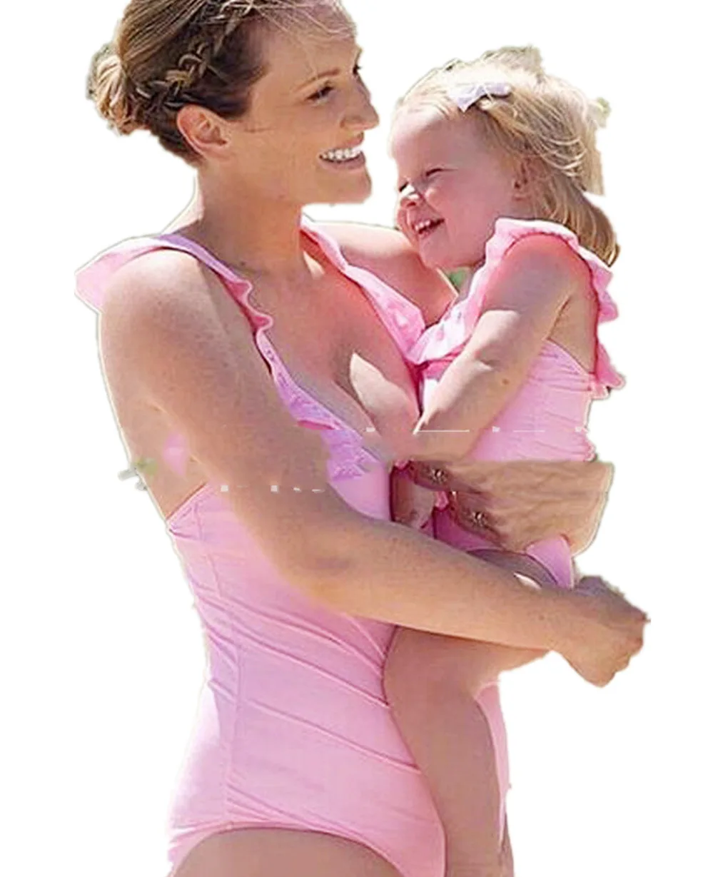 Купальник для мамы и дочери купальник дочки ребенка бикини с ангельским крылом