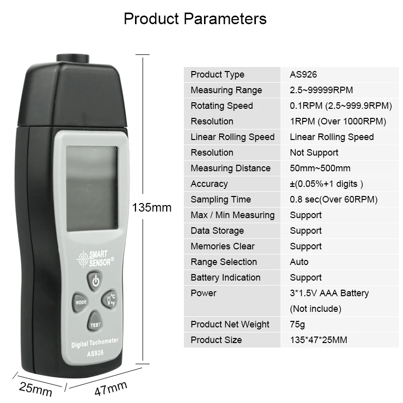 Smart Sensor цифровой лазерный тахометр спидометр для автомобиля Электрический
