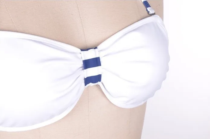 The new foreign trade navy blue white striped wind steel prop money waisted bikini spot DYYY 0330|bikini swim|bikini beautybikini victoria |