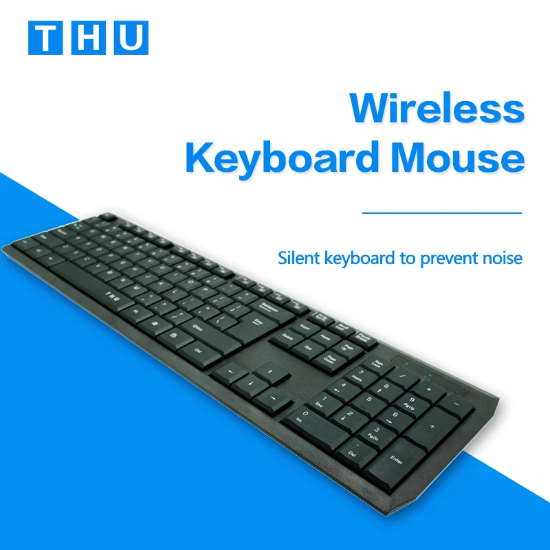 

THU Waterproof 2.4GHz Ultra Thin Compact Portable SMALL Wireless Keyboard and Mouse Combo Set for PC, Desktop, Laptop