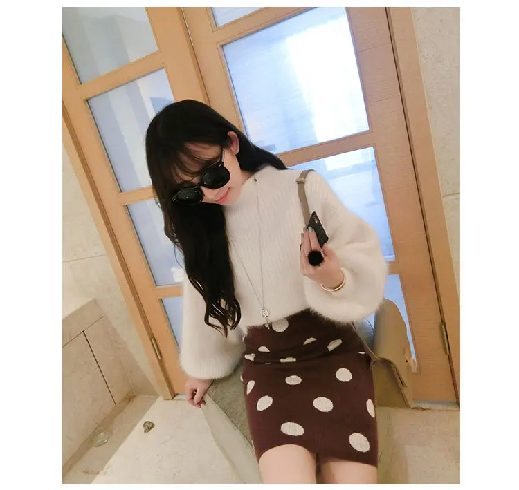 Sweater Women 2021 Lantern Sleeve Autumn And Winter New Knit Loose Solid Color women's Sweaters Pullovers Vestidos LXJ500 | Женская
