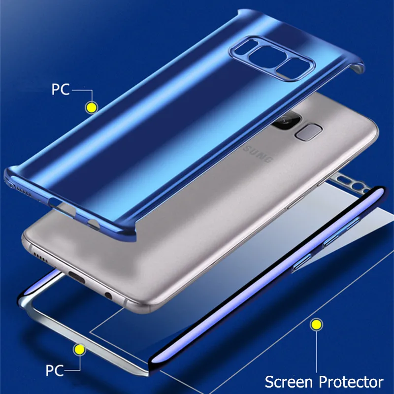 Чехол для телефона на 360 градусов Samsung S8 пластиковый чехол Plus Note 8 S7 edge Бесплатная