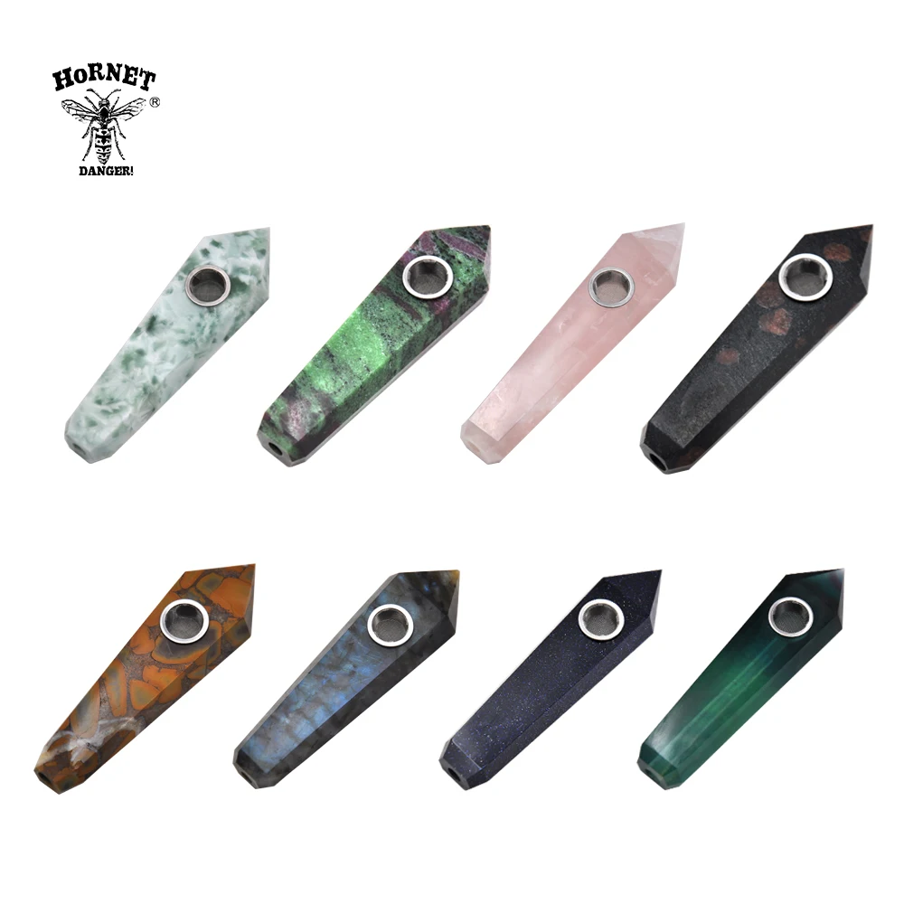 HORNET натуральный флюоритовый кварц кристалл курительная травяная труба 12 мм с