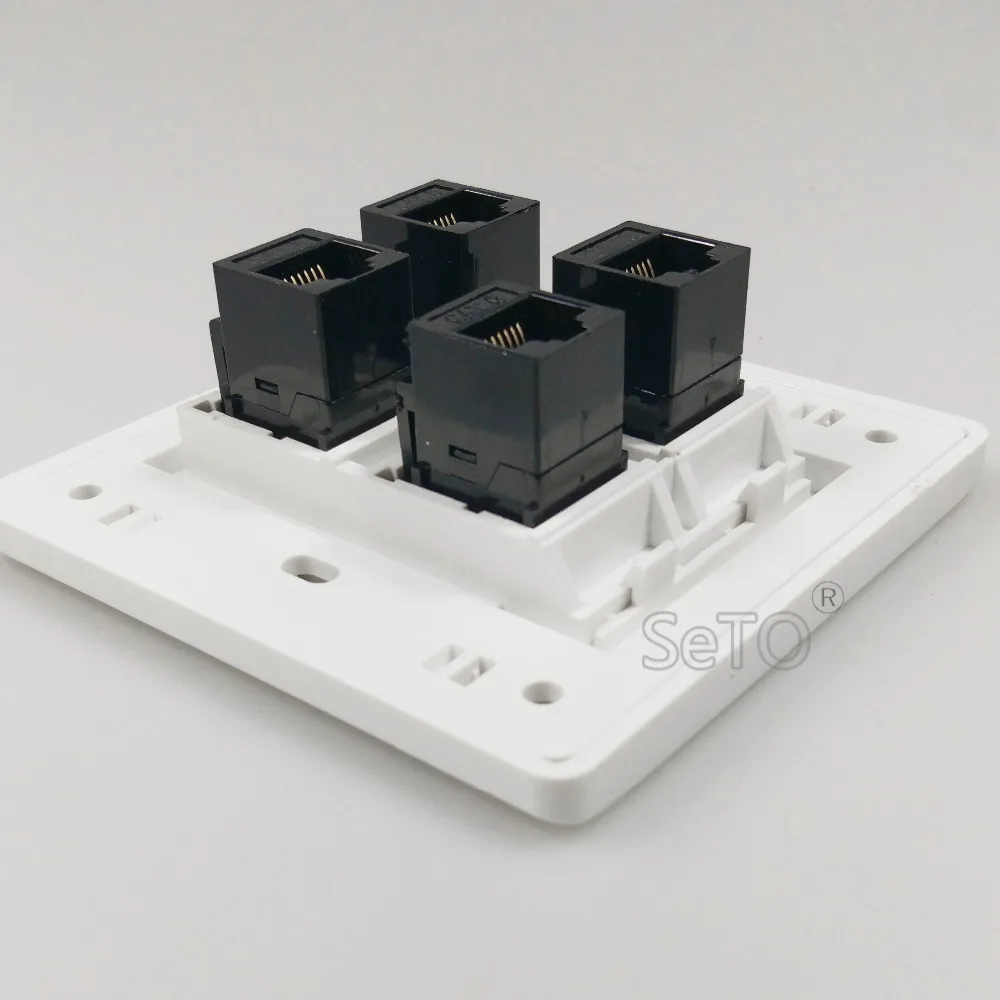 SeTo 86 Тип четыре порта гигабитная сетевая Панель RJ45 Cat6 розетка настенная пластина