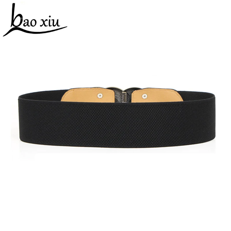 

Fashion New Brand Vintage Women Elastic Leather Belts Unique Design Alloy Buckle All Match Wide Belts For Women accessories