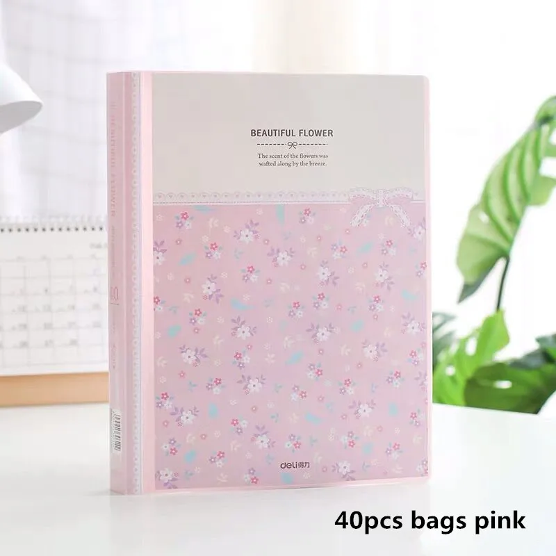40pages pink 80 страниц водонепроницаемый многослойный вкладыш A4 папка для файлов сумка органайзер для документов сумка бумажный чехол для хранения музыкальный балл клип коробка для брошюр - Цвет: 40pages pink