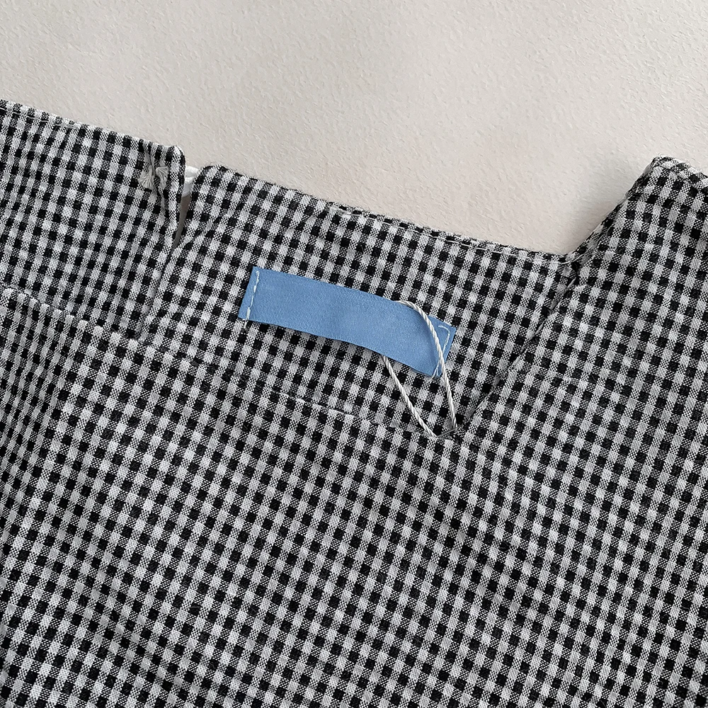 Yanueun 2019 весна лето популярное винтажное свободное платье в клетку с коротким