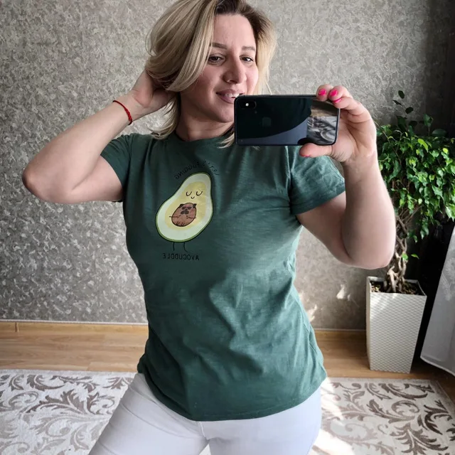S 5XL большие размеры женская футболка 100% хлопок принт авокадо забавная для женщин