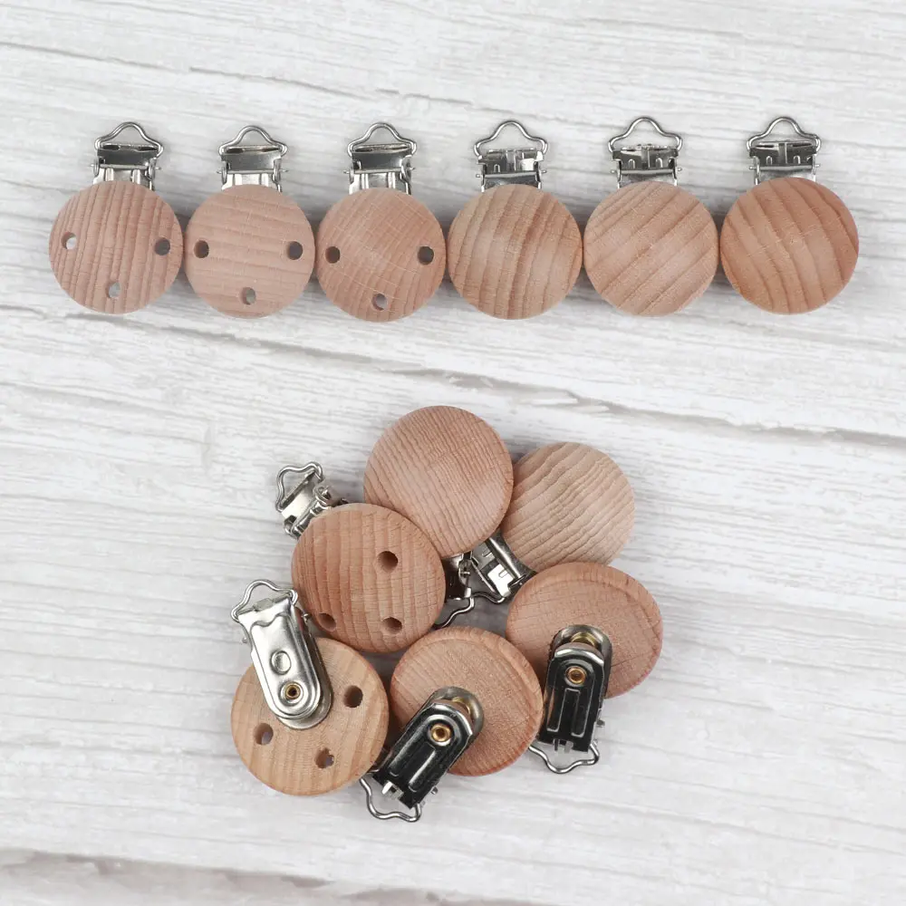TYRY.HU 1pc fox Pacifier Chain Clip Wooden crochet clip Food Grade Safety Silicone Clip Baby Teether Teething Bead Baby Products