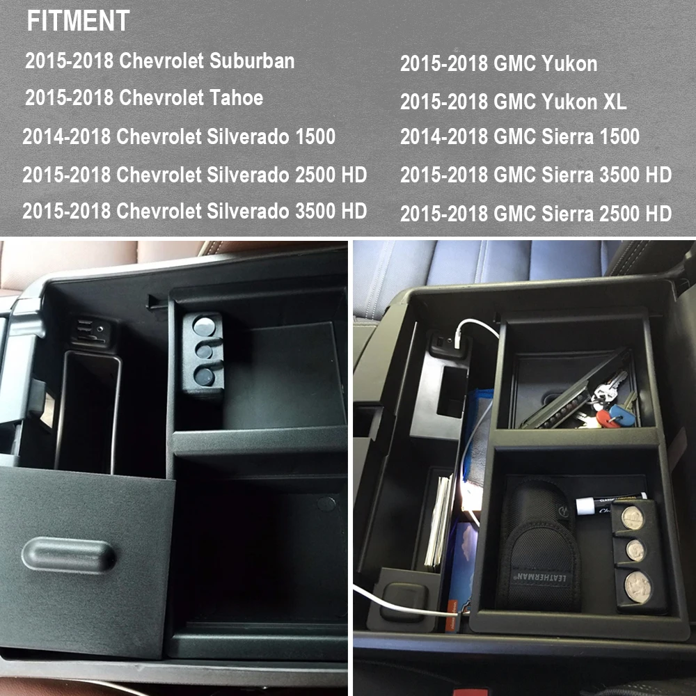 Yukon центральный Органайзер лоток для Chevrolet Silverado 1500 2500 3500 Tahoe Suburban GMC Yukon Sierra- подлокотник, ящик для перчаток