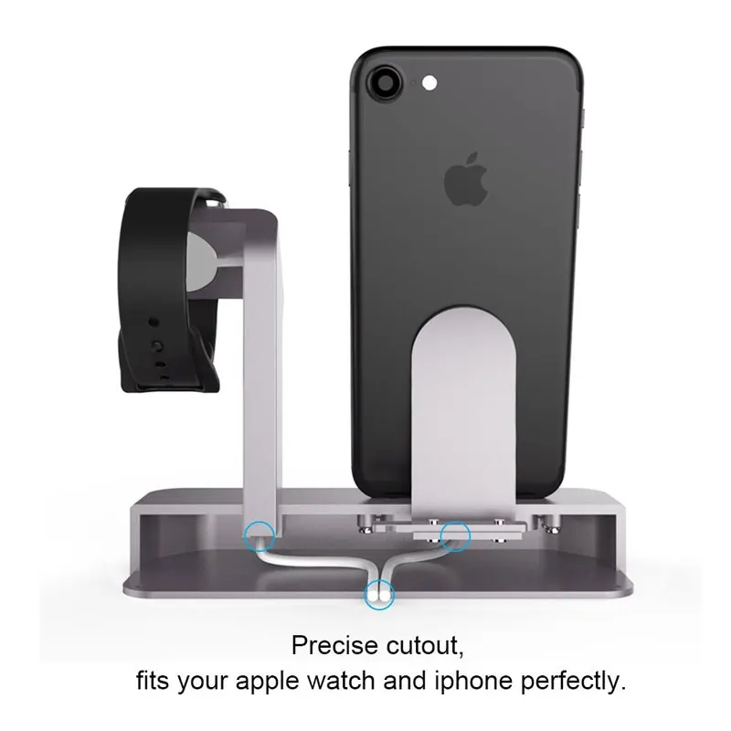 2 в 1 зарядная док-станция для iPhone X 8 7 6 Алюминиевая Подставка зарядки Apple Watch |