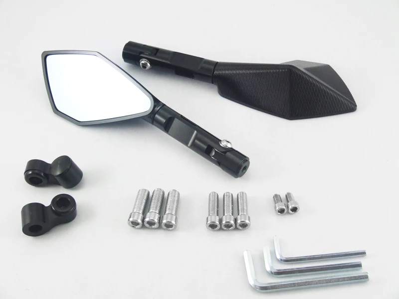 

Brand New Pentagon Design Motorcycle CNC Black Mirror Rear Side Mirrors Universal For all Motorcycle Bikes Scooter ATV