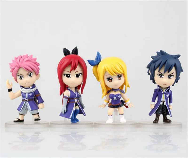 Милый Сказочный хвост Natsu Happy Lucy серый Elza ПВХ Фигурки Модель игрушки аниме