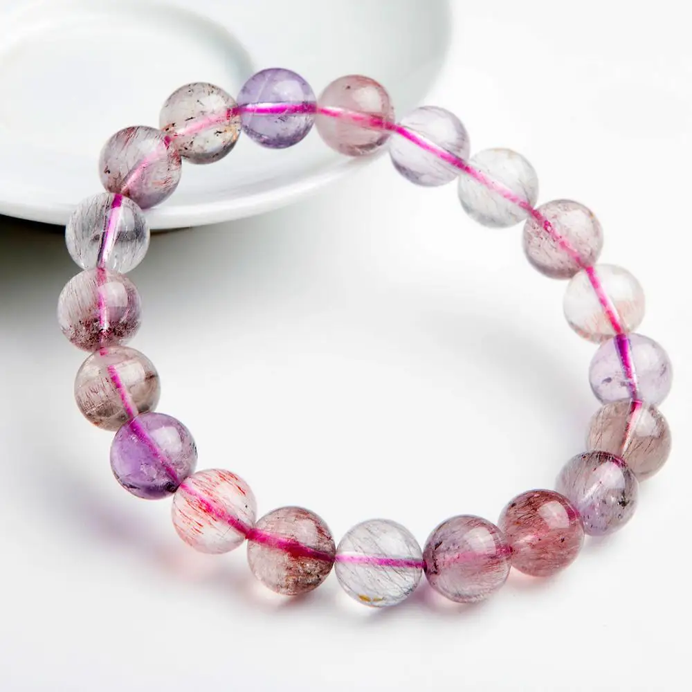 100% натуральные круглые бусины 7 Мелодия камень браслет 10 мм AAA|aaa bracelet|aaa daaa beads |