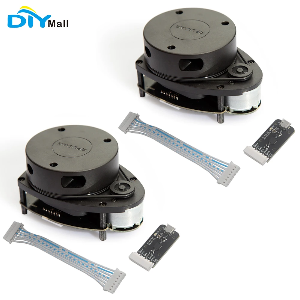 Günstig 2 Teile/los DIYmall RPLiDAR A1 A1M8 360 Grad 2D Laser Scanner Kit 12 M Palette Lidar Sensor Modul