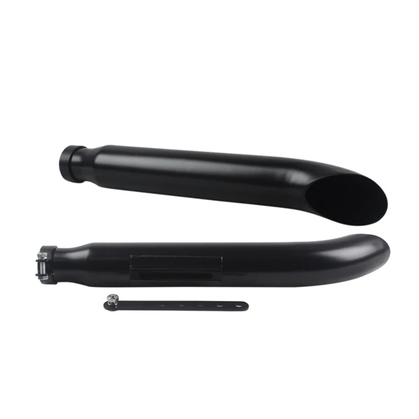 Black 1 пара выхлопной трубы для мотоцикла для Harley Suzuki VL 125 800 1500 Intruder Bobber хромированный конический Железный глушитель - Цвет: Black
