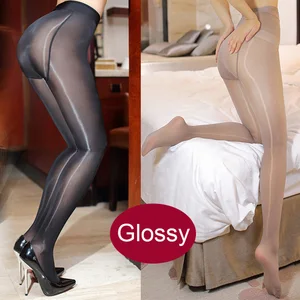 Новинка 8D сексуальные блестящие колготки с дополнительной промежностью для женщин Волшебные чулки с высокой талией блестящие гладкие высокоэластичные блестящие колготки