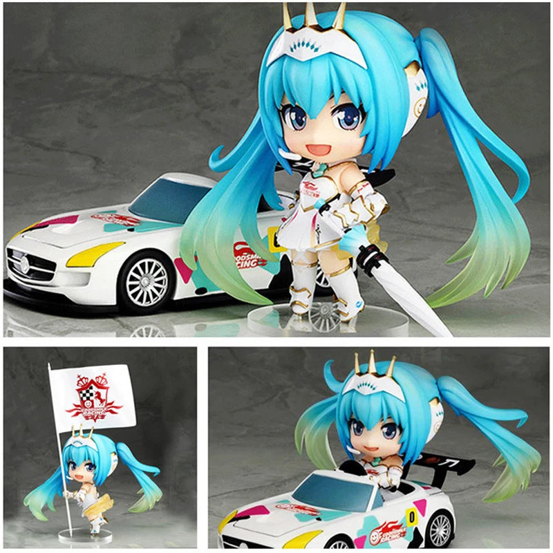 Милый 4 &quotNendoroid VOCALOID Hatsune Miku Мику-гонщик 2015 Ver. В коробке 11 см ПВХ фигурка Коллекция